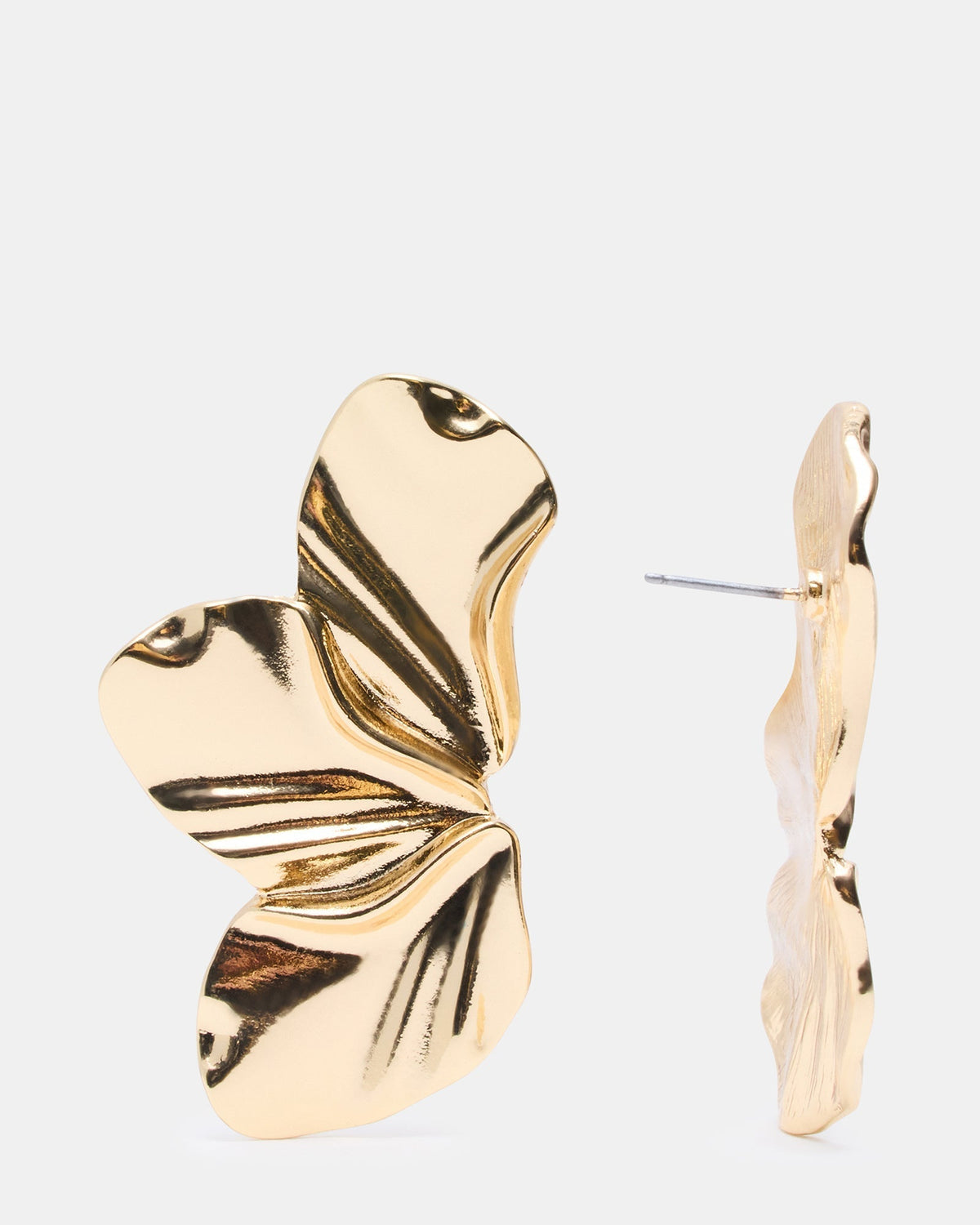 LARGE FLOWER POST EARRINGS GOLD